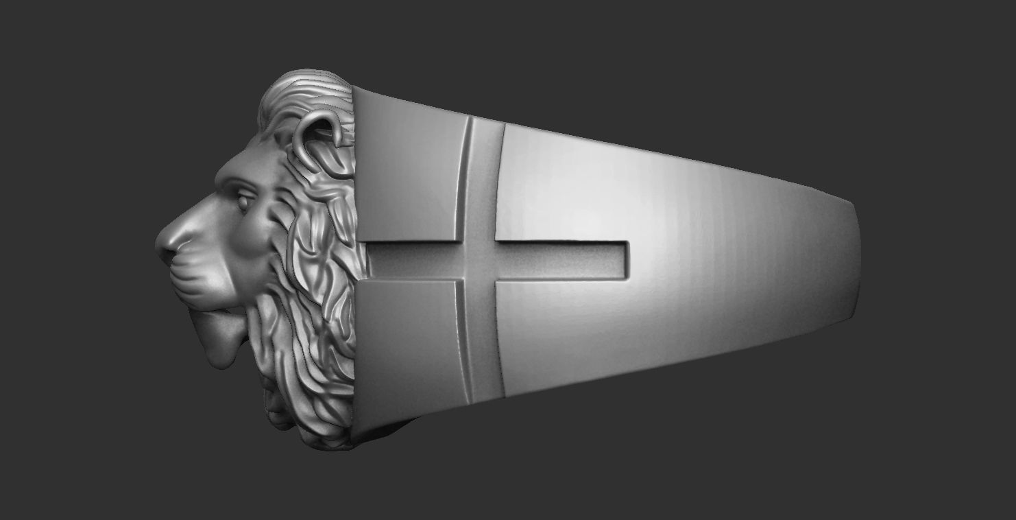 Lion Ring 3D print model_2