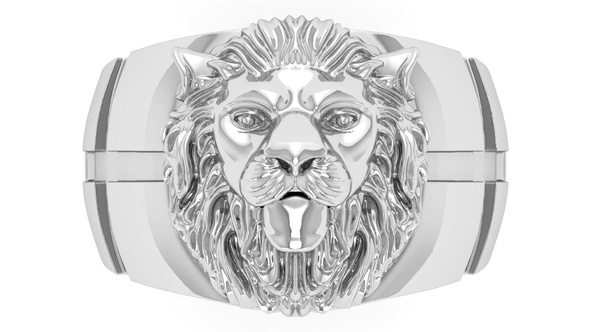 Lion Ring 3D print model_5