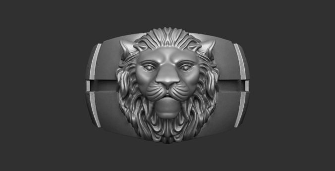 Lion Ring 3D print model