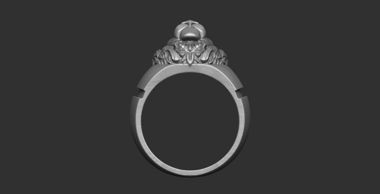 Lion Ring 3D print model_1