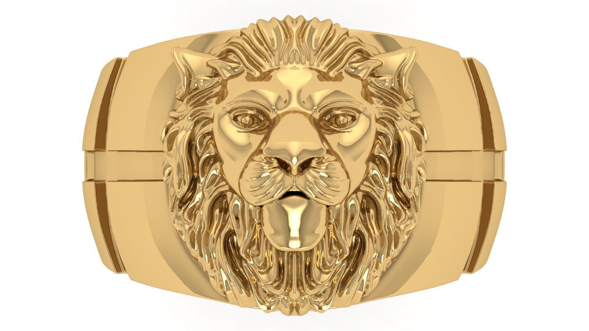 Lion Ring 3D print model_4