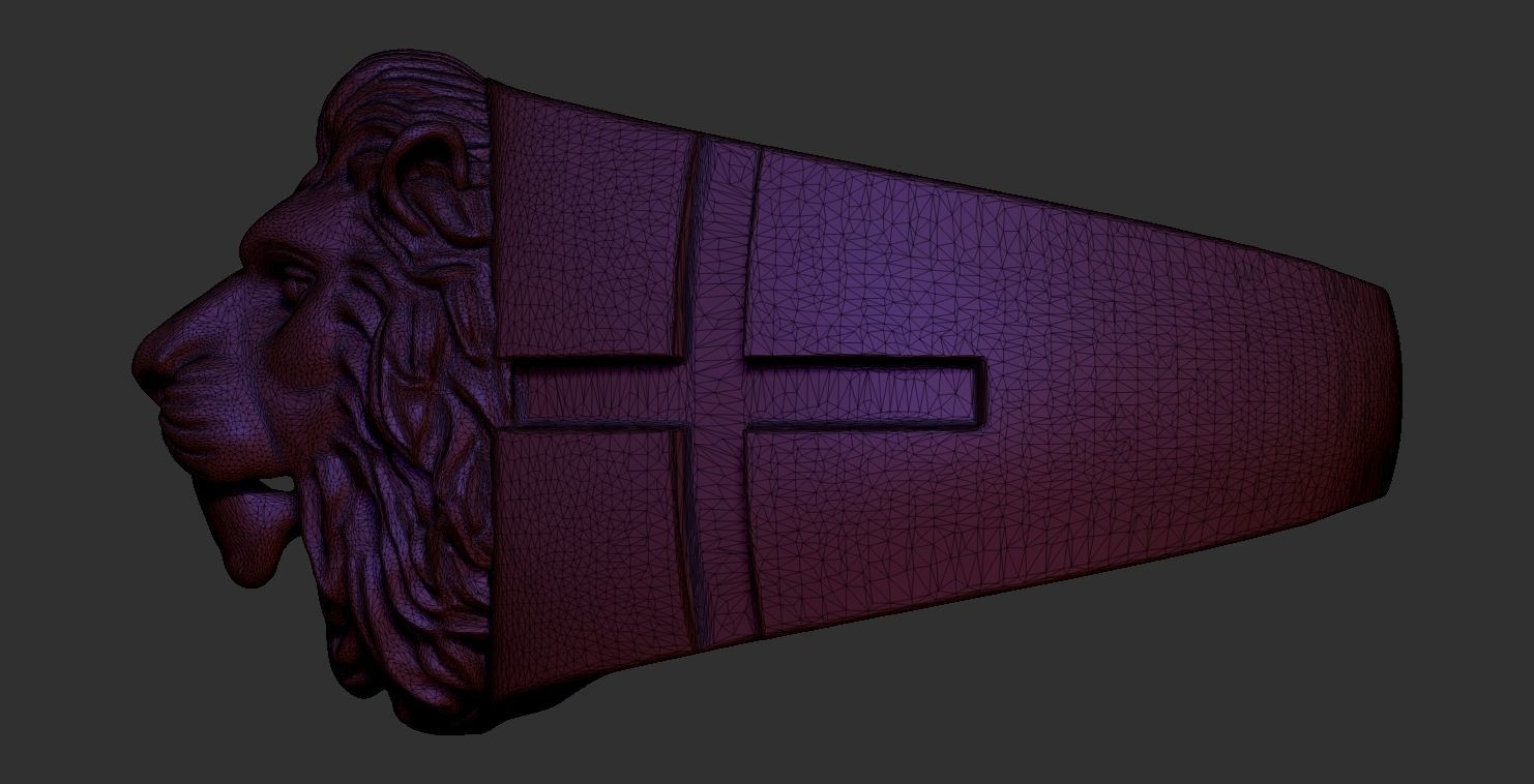 Lion Ring 3D print model_21