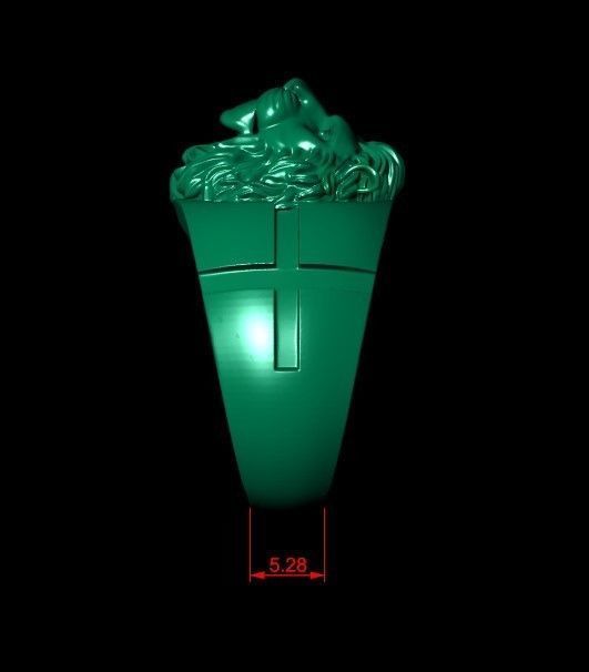 Lion Ring 3D print model_10