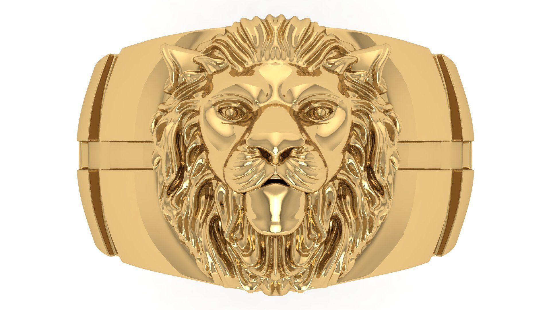 Lion Ring 3D print model_8