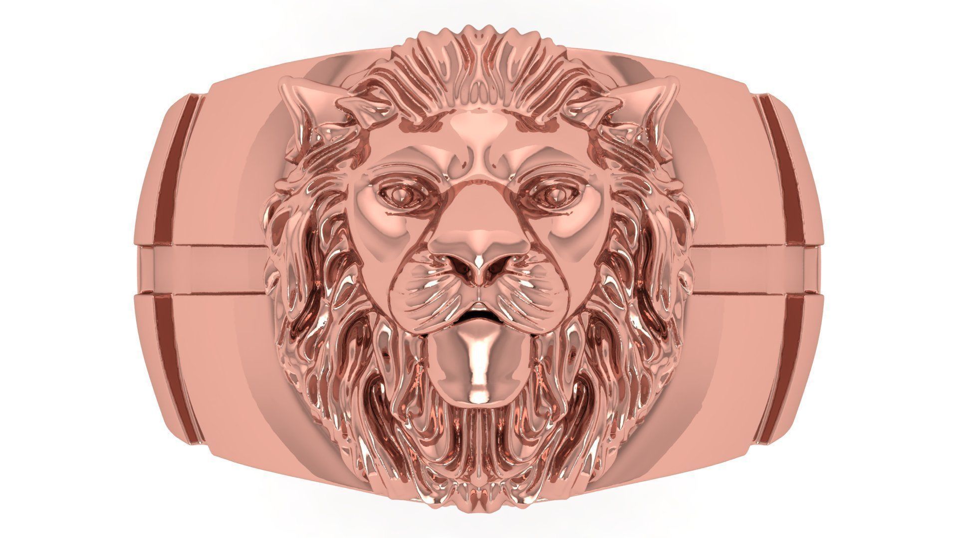 Lion Ring 3D print model_6