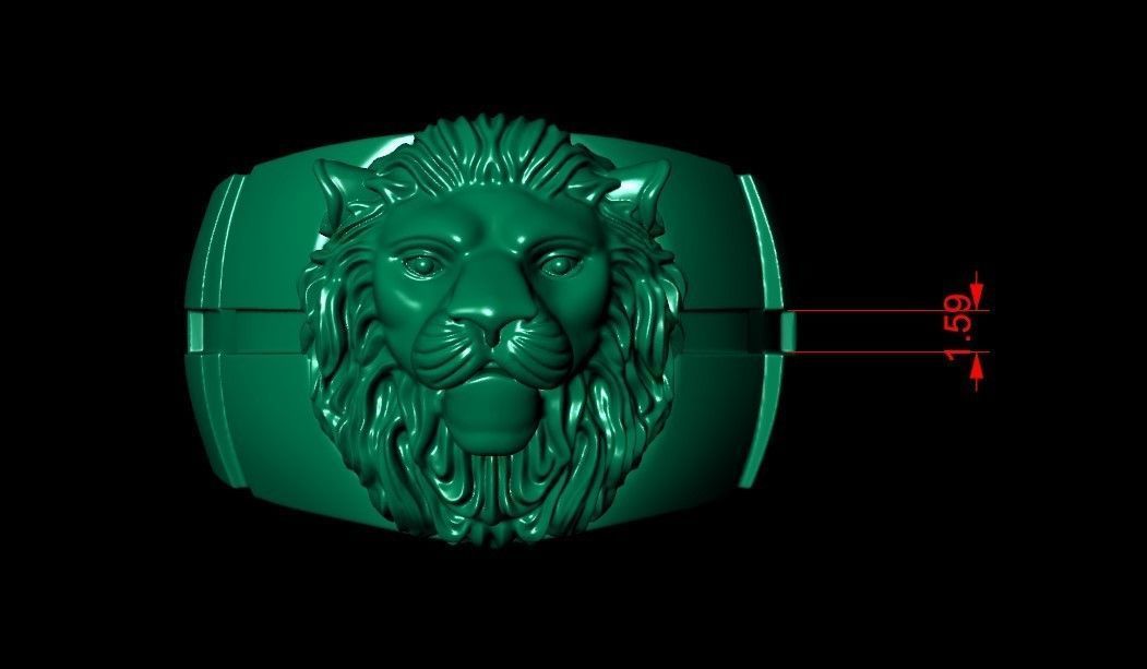 Lion Ring 3D print model_16
