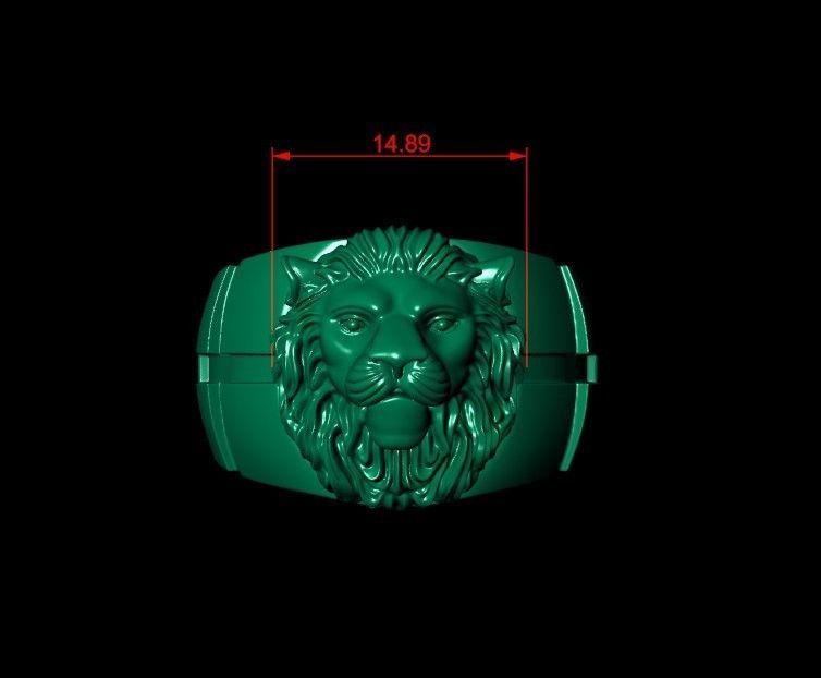 Lion Ring 3D print model_14