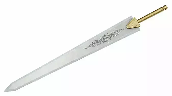 Big sword 4 Low-poly 3D model