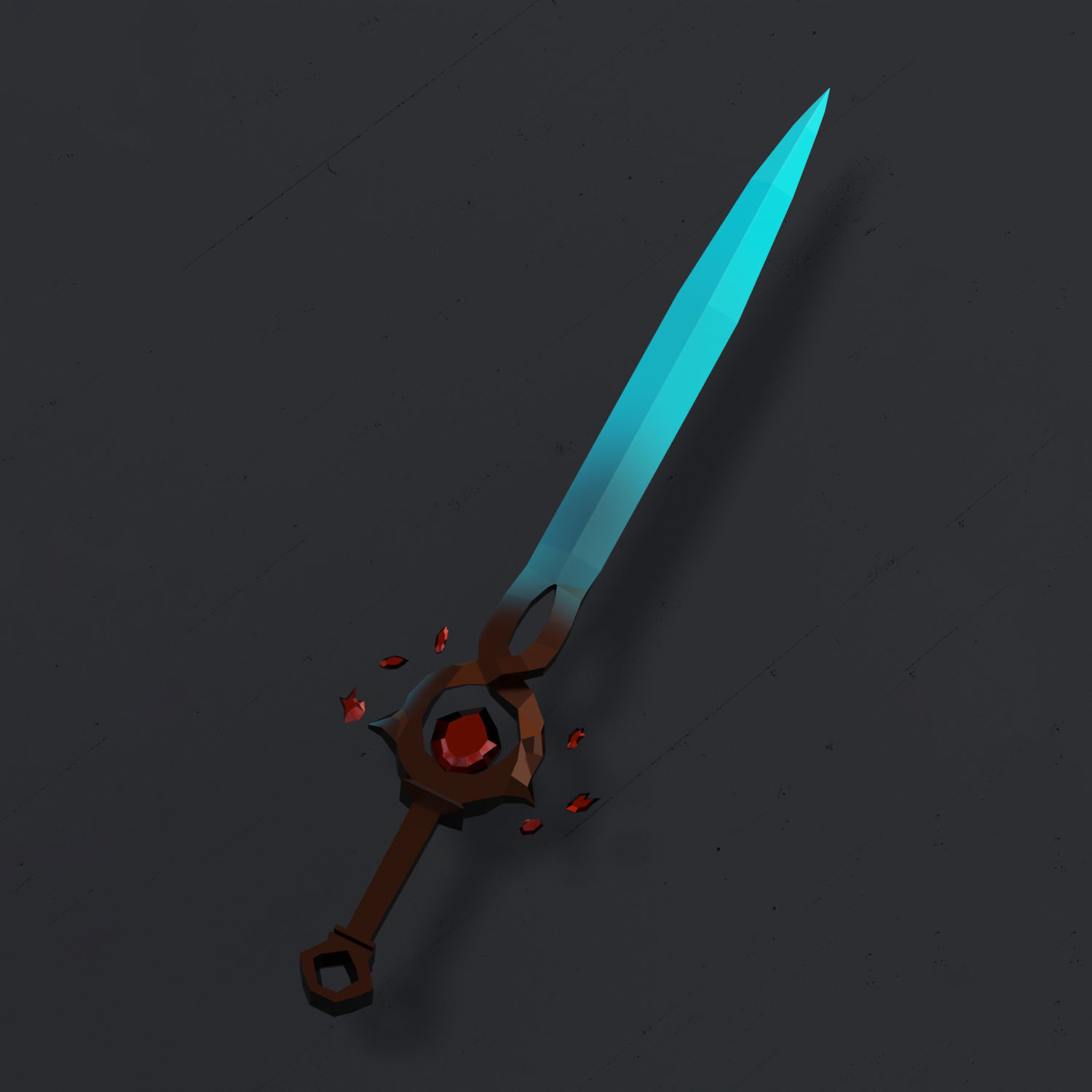 Fantasy Low Poly Weapons Pack Low-poly 3D model_1