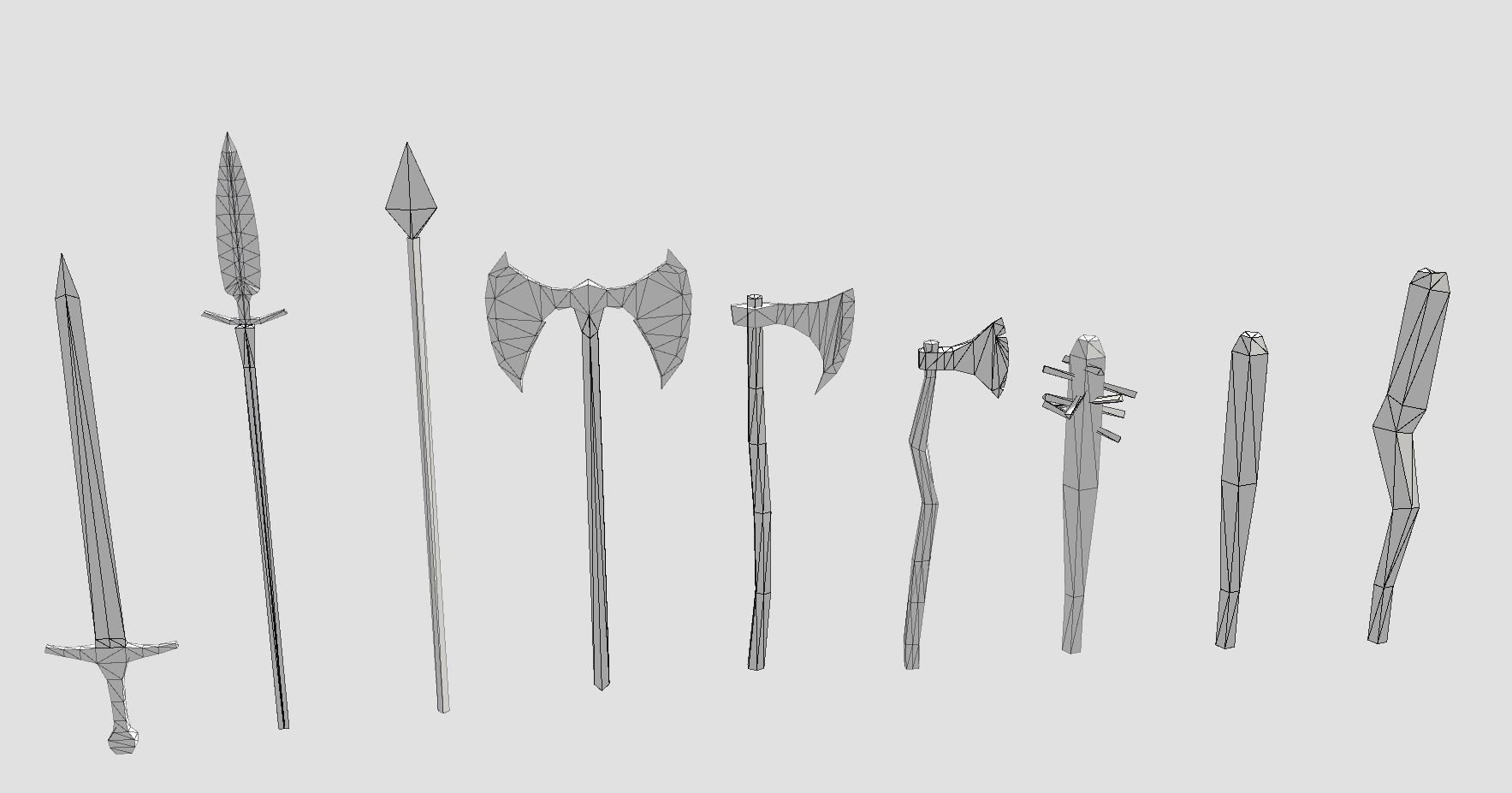 Fantasy Low Poly Weapons Pack Low-poly 3D model_21