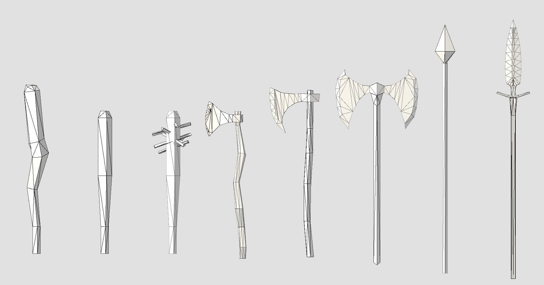 Fantasy Low Poly Weapons Pack Low-poly 3D model_17
