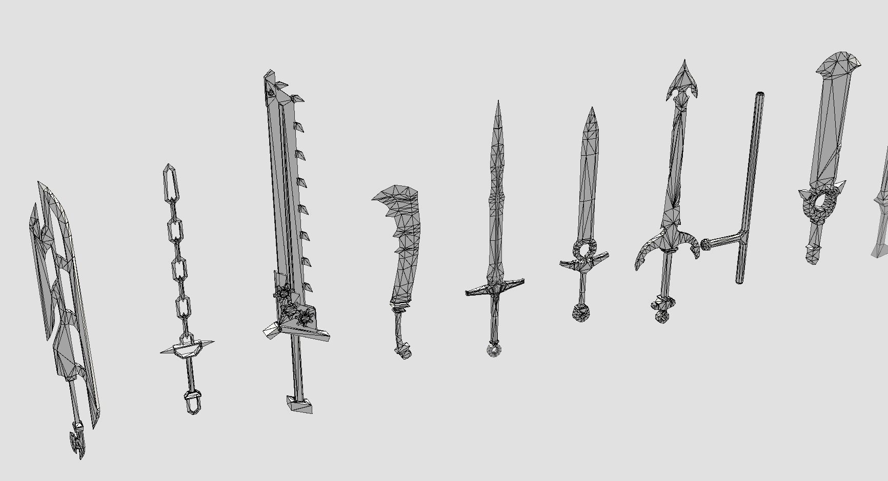 Fantasy Low Poly Weapons Pack Low-poly 3D model_19