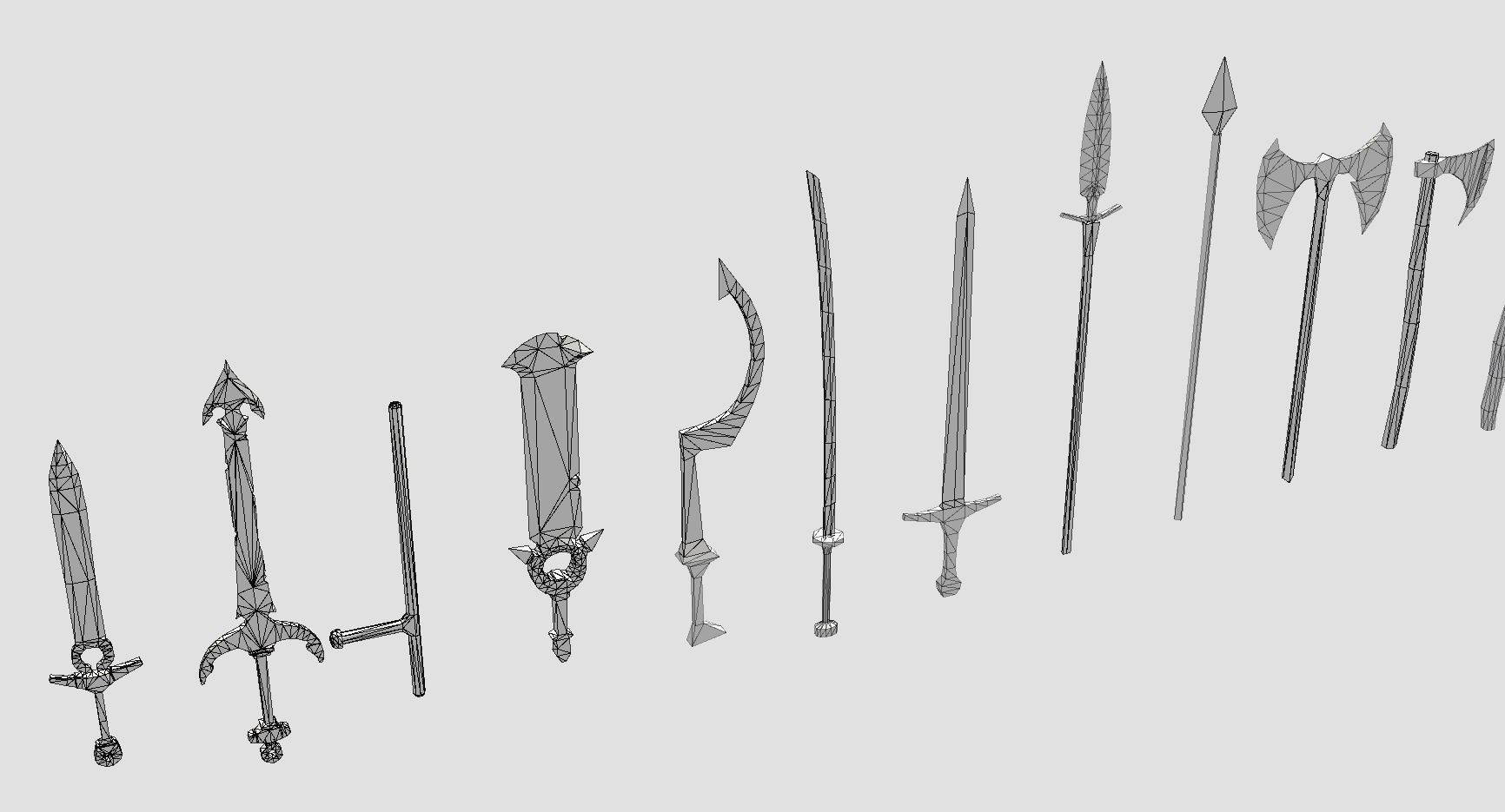 Fantasy Low Poly Weapons Pack Low-poly 3D model_20