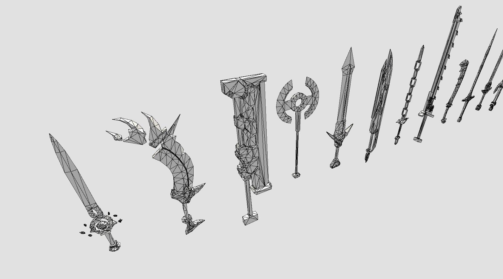 Fantasy Low Poly Weapons Pack Low-poly 3D model_18