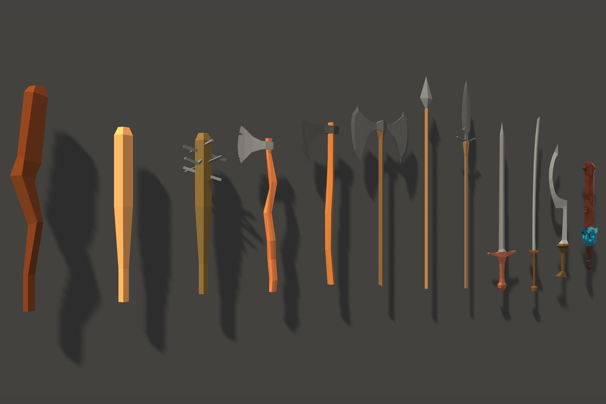 Fantasy Low Poly Weapons Pack Low-poly 3D model_25