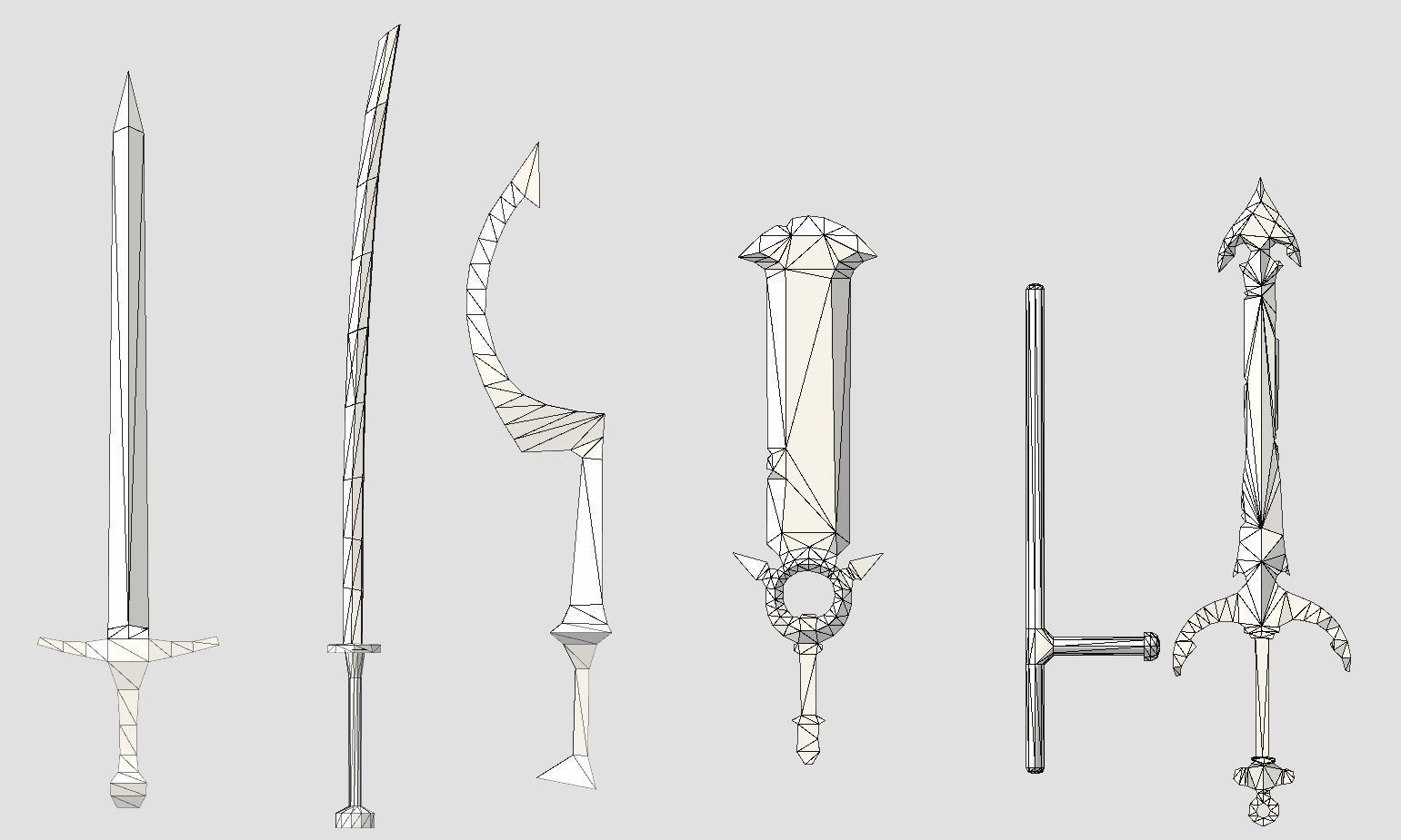 Fantasy Low Poly Weapons Pack Low-poly 3D model_16