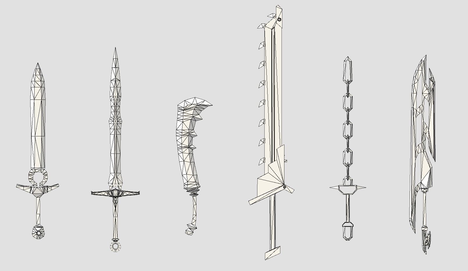 Fantasy Low Poly Weapons Pack Low-poly 3D model_15