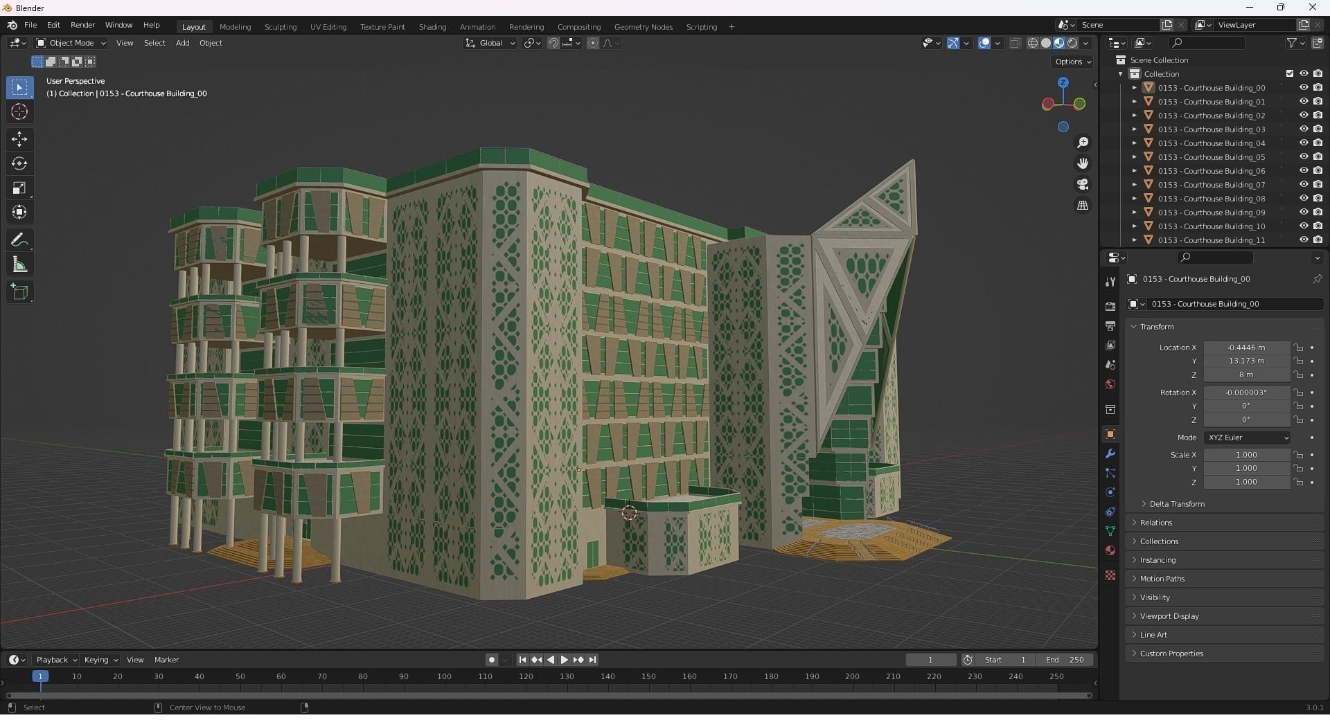 0153 - Courthouse Building 3D model_35