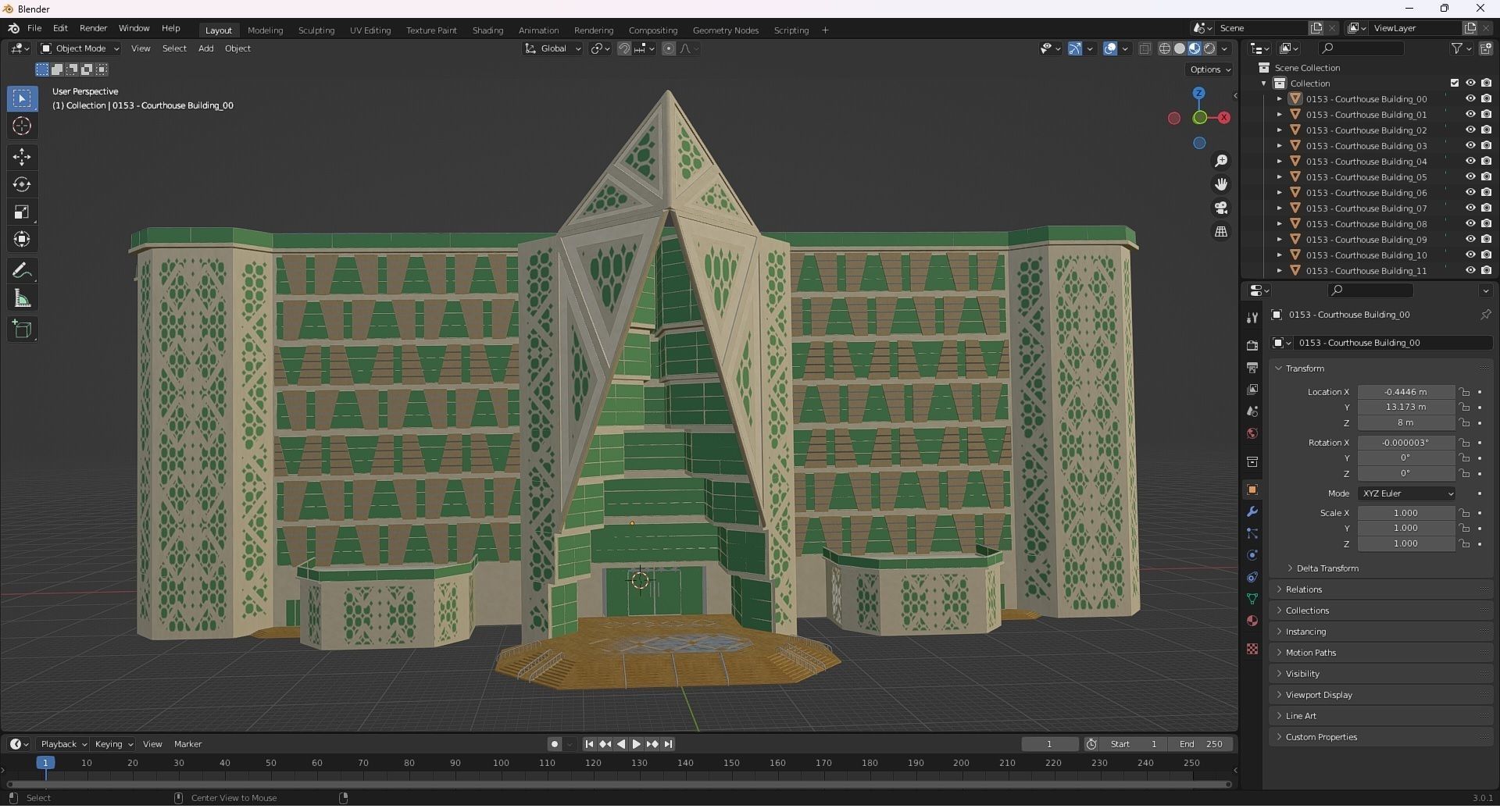 0153 - Courthouse Building 3D model_34