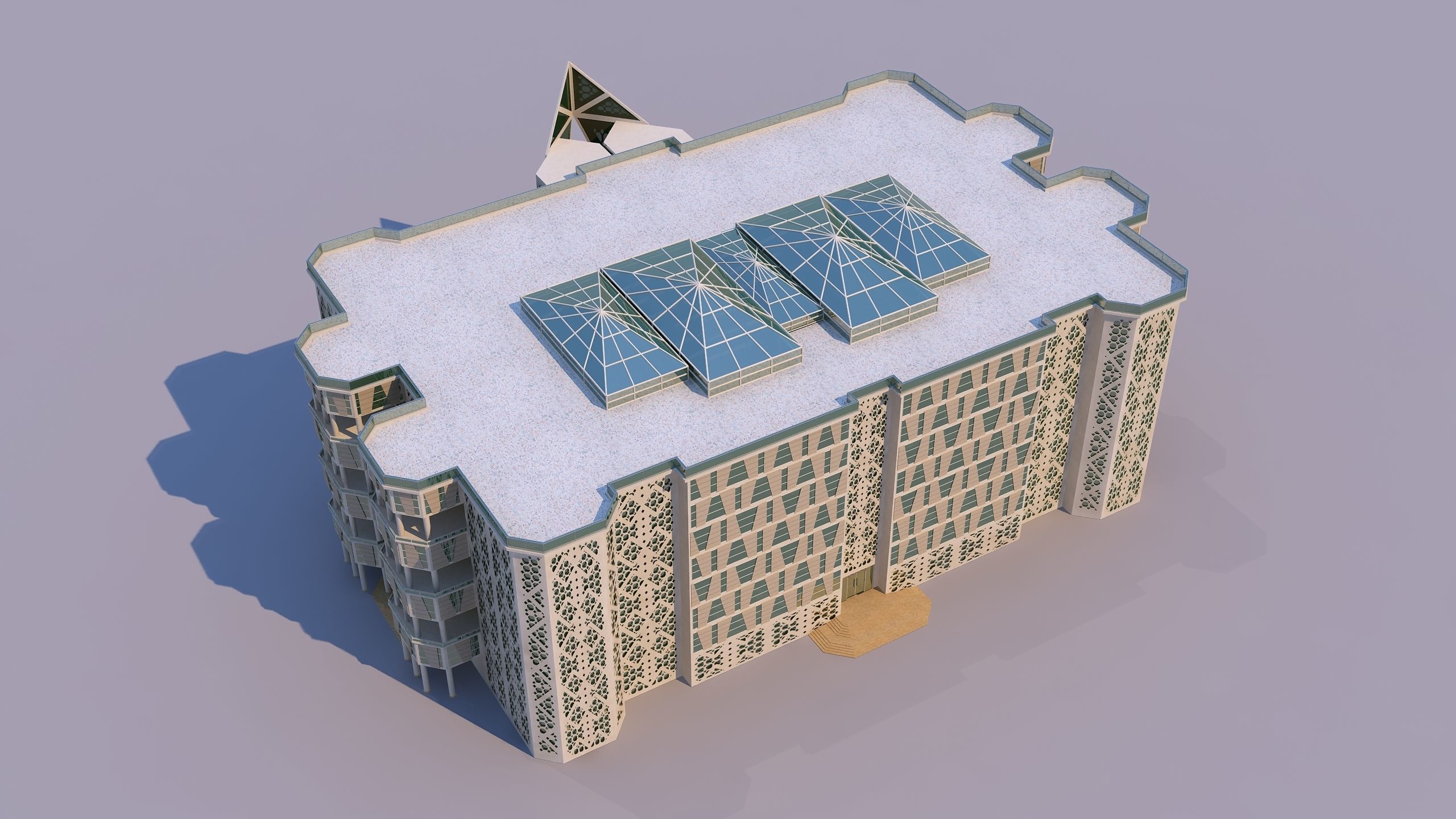 0153 - Courthouse Building 3D model_6