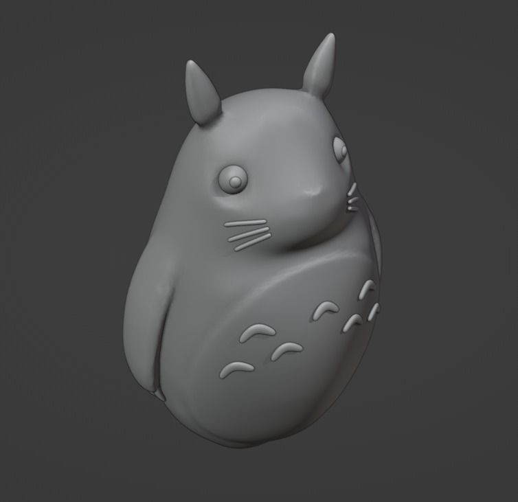 Totoro Key Chain 3D print model_3
