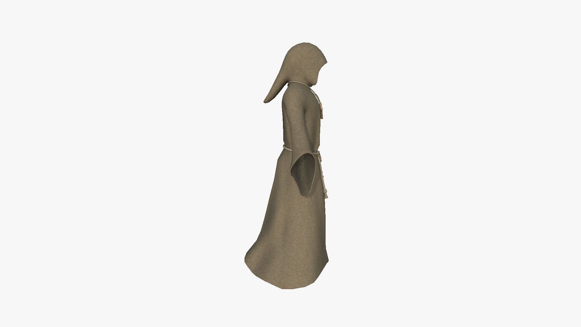Priest Outfit A01 Dark Brown - Character Clothing Design Low-poly 3D model_2