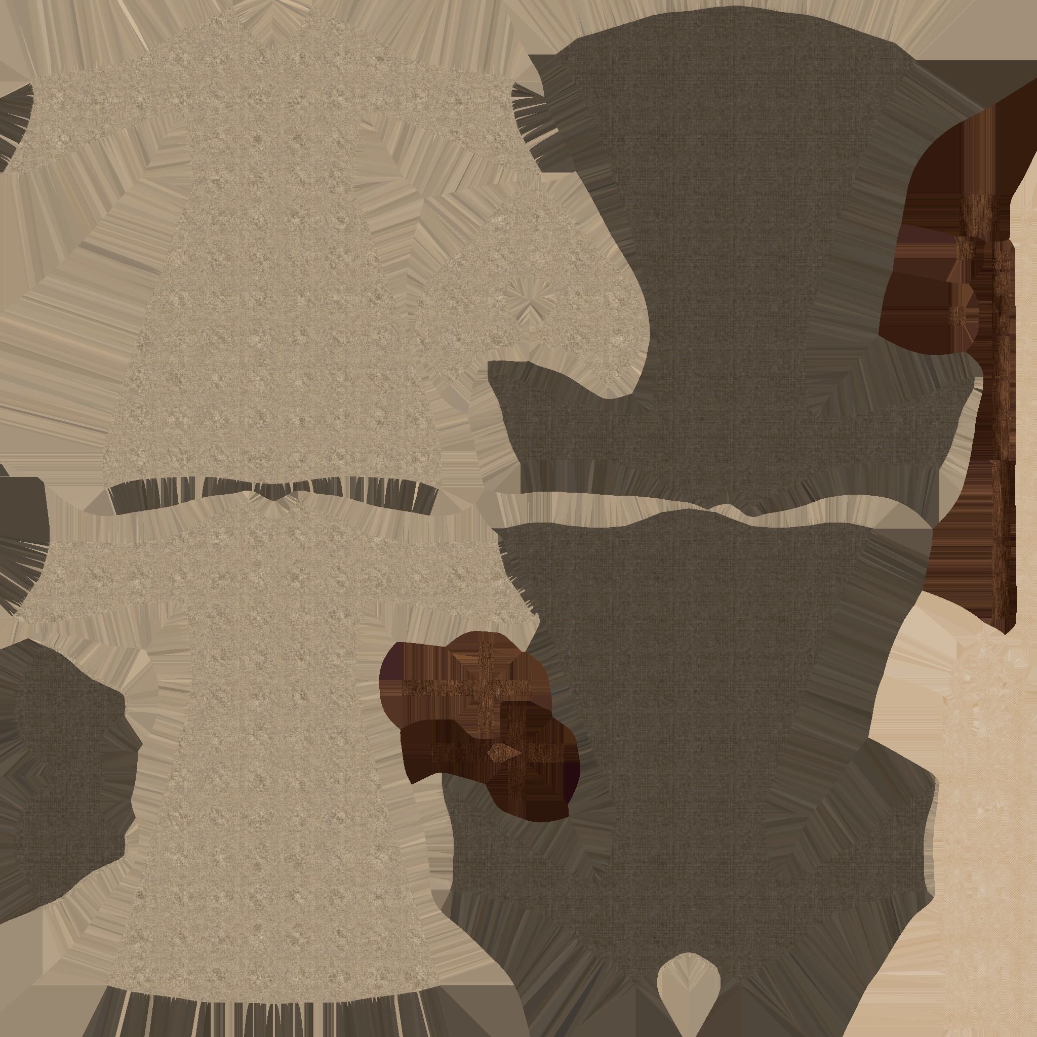 Priest Outfit A02 Light Brown - Character Clothing Design Low-poly 3D model_27