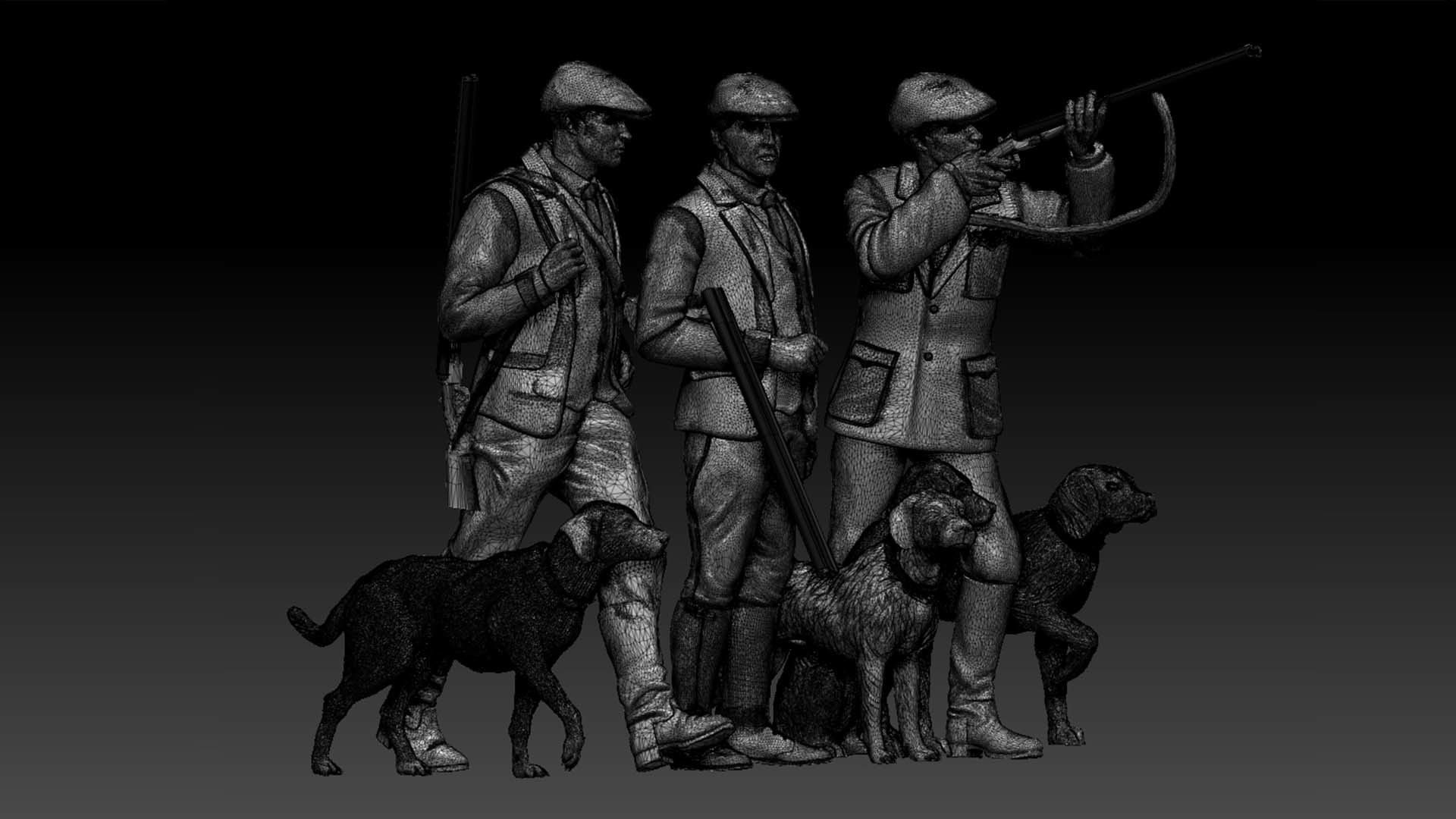 HUNTERS AND DOGS 3D print model_23