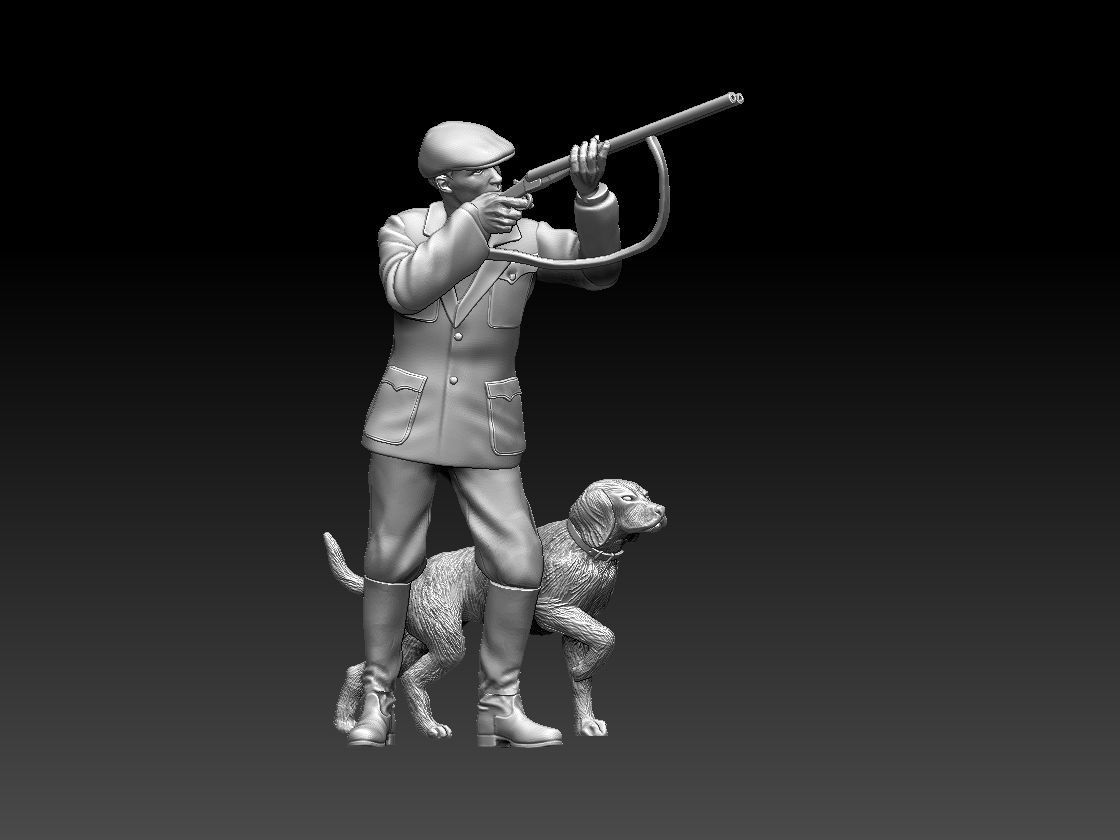 HUNTERS AND DOGS 3D print model_7