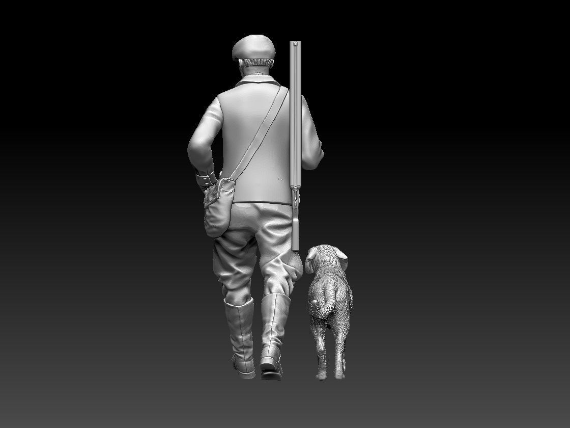 HUNTERS AND DOGS 3D print model_54
