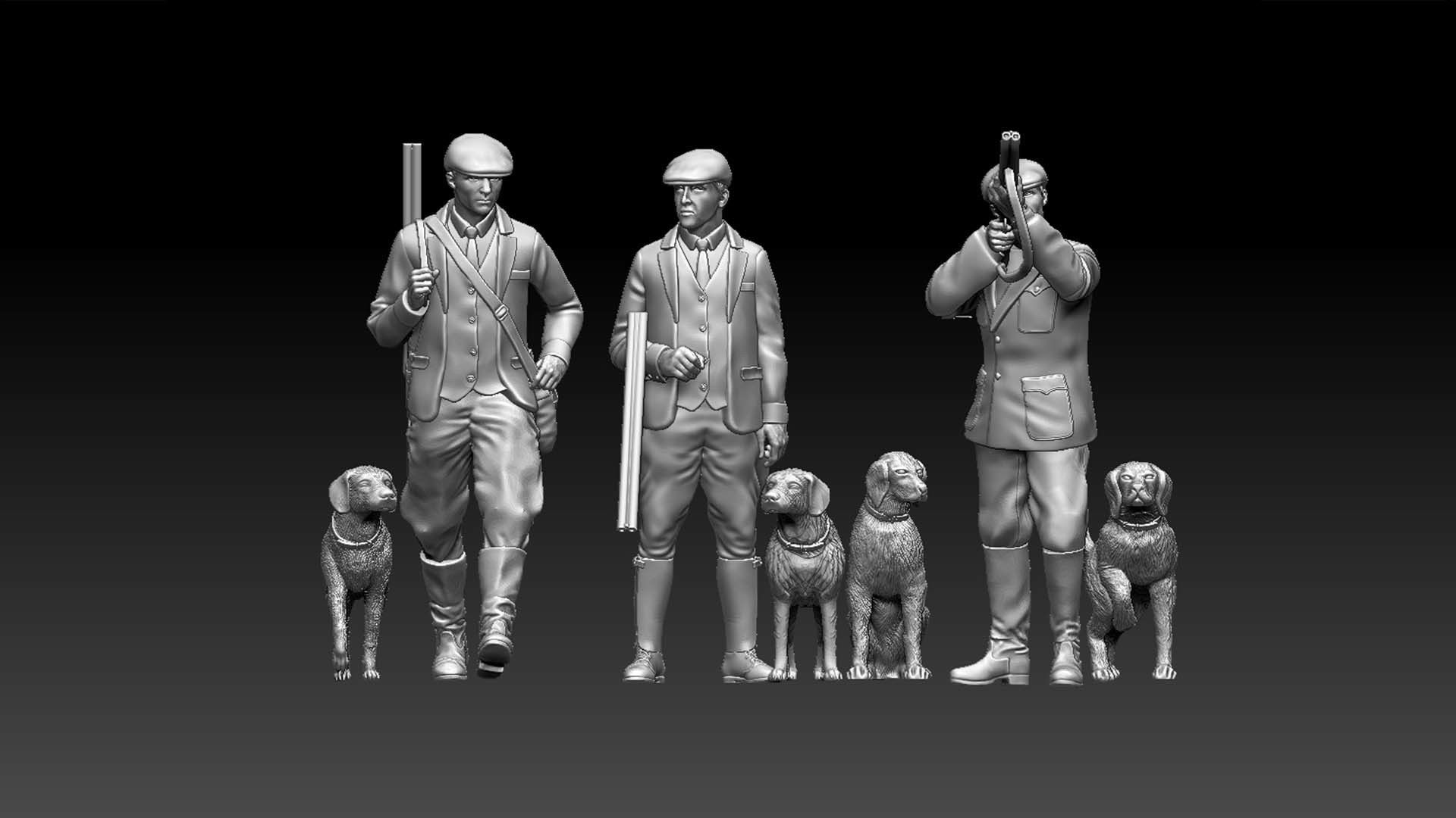 HUNTERS AND DOGS 3D print model_17