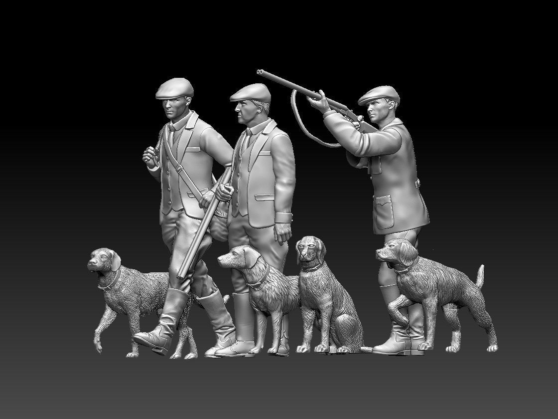 HUNTERS AND DOGS 3D print model_3