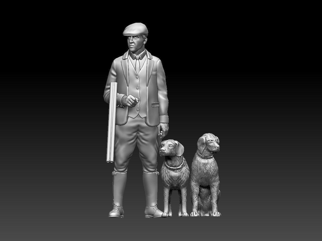 HUNTERS AND DOGS 3D print model_68