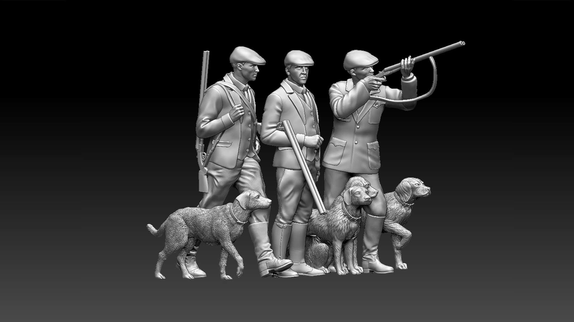 HUNTERS AND DOGS 3D print model_57