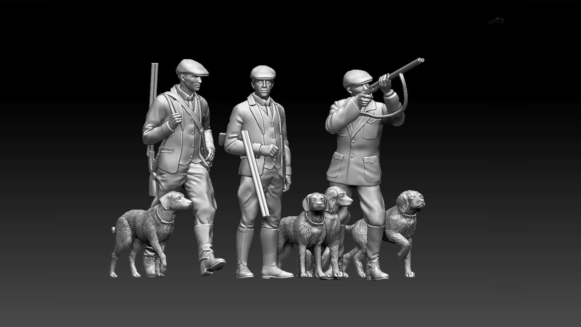 HUNTERS AND DOGS 3D print model_67