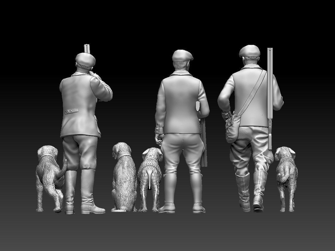 HUNTERS AND DOGS 3D print model_64