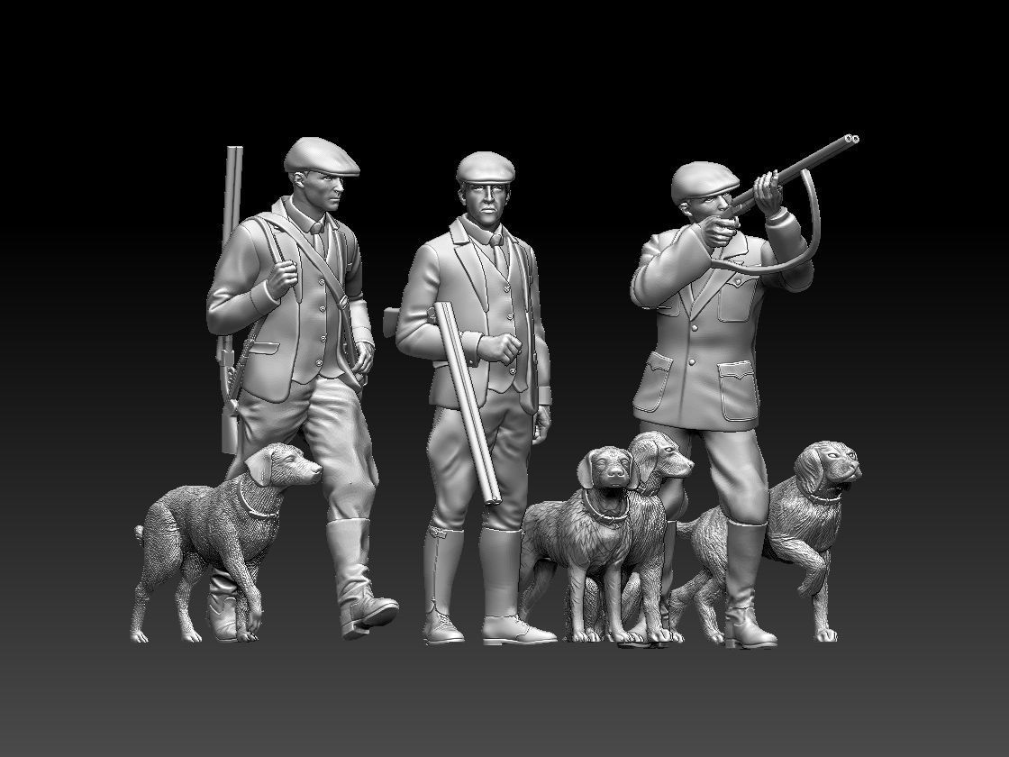 HUNTERS AND DOGS 3D print model_38
