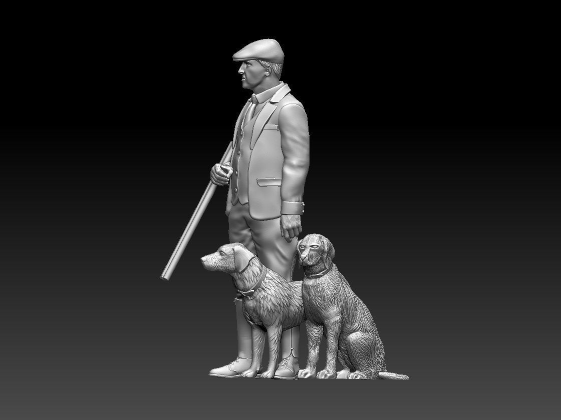 HUNTERS AND DOGS 3D print model_52