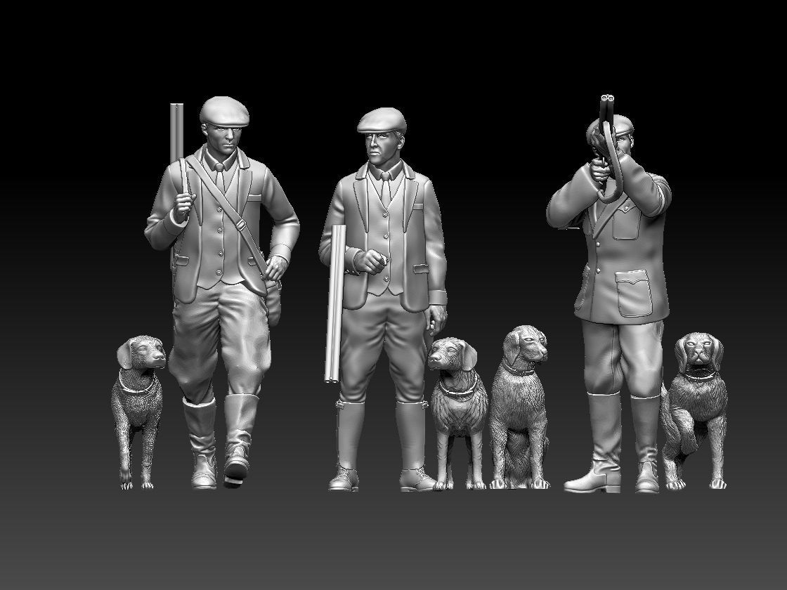 HUNTERS AND DOGS 3D print model_10