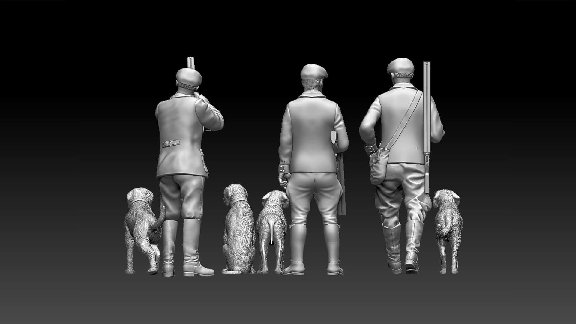 HUNTERS AND DOGS 3D print model_58
