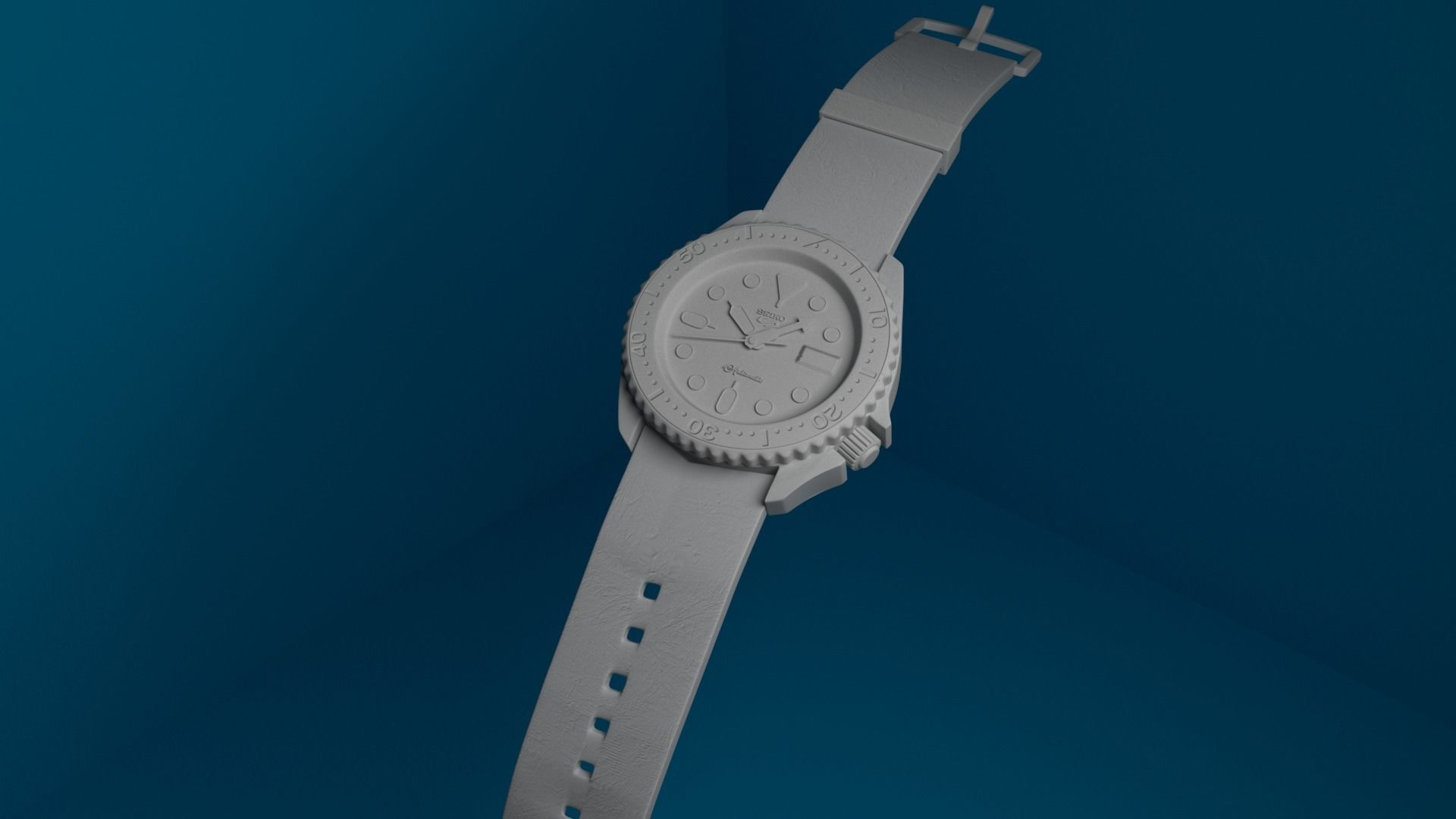 Seiko 5 mens wrist watch with 2 different textures  Low-poly 3D model_7