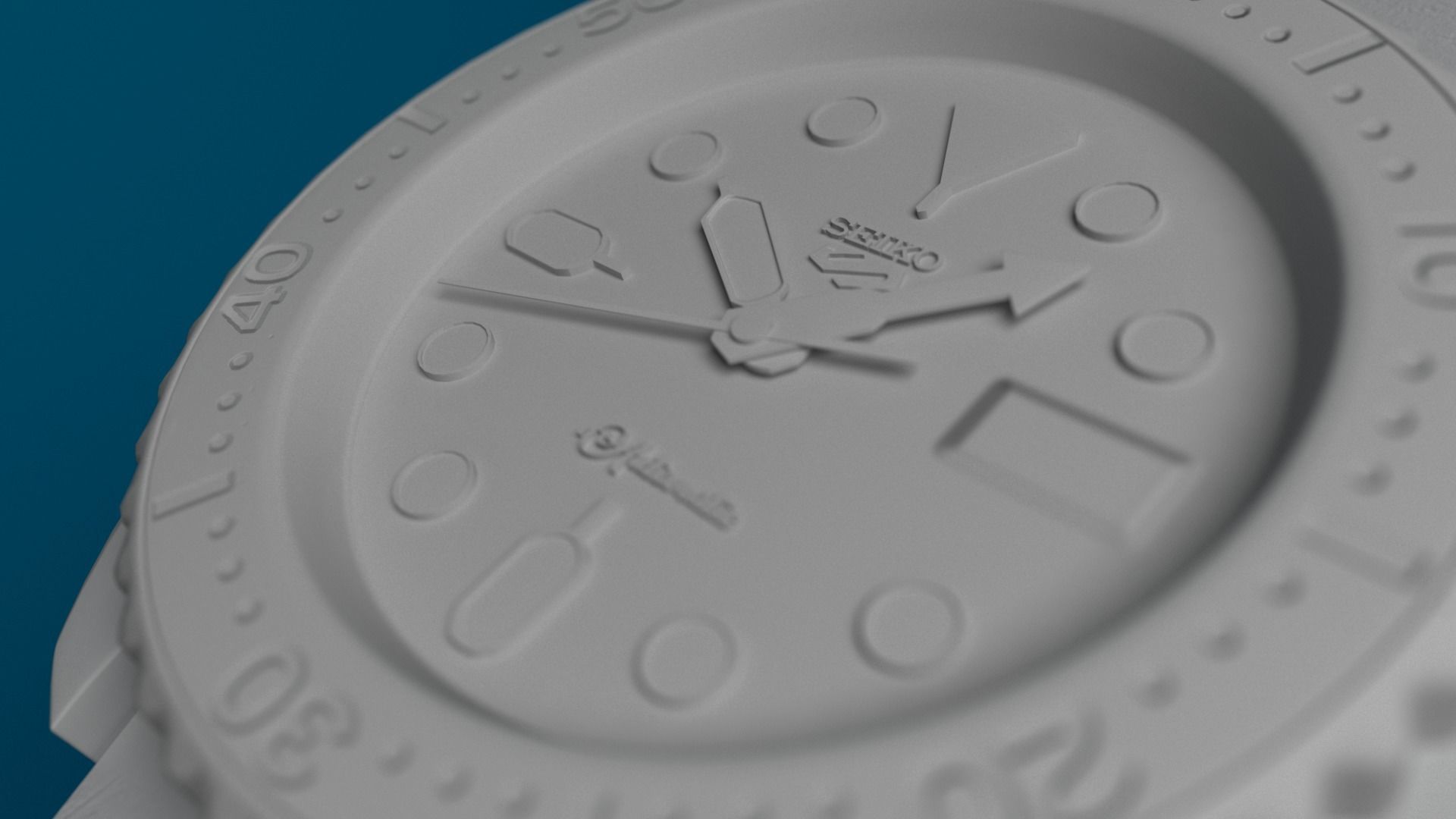 Seiko 5 mens wrist watch with 2 different textures  Low-poly 3D model_8