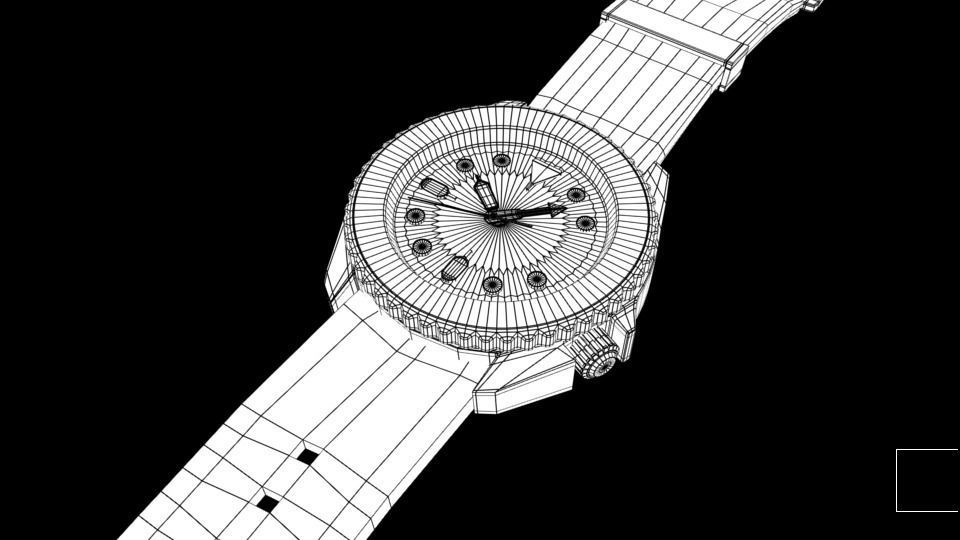 Seiko 5 mens wrist watch with 2 different textures  Low-poly 3D model_3