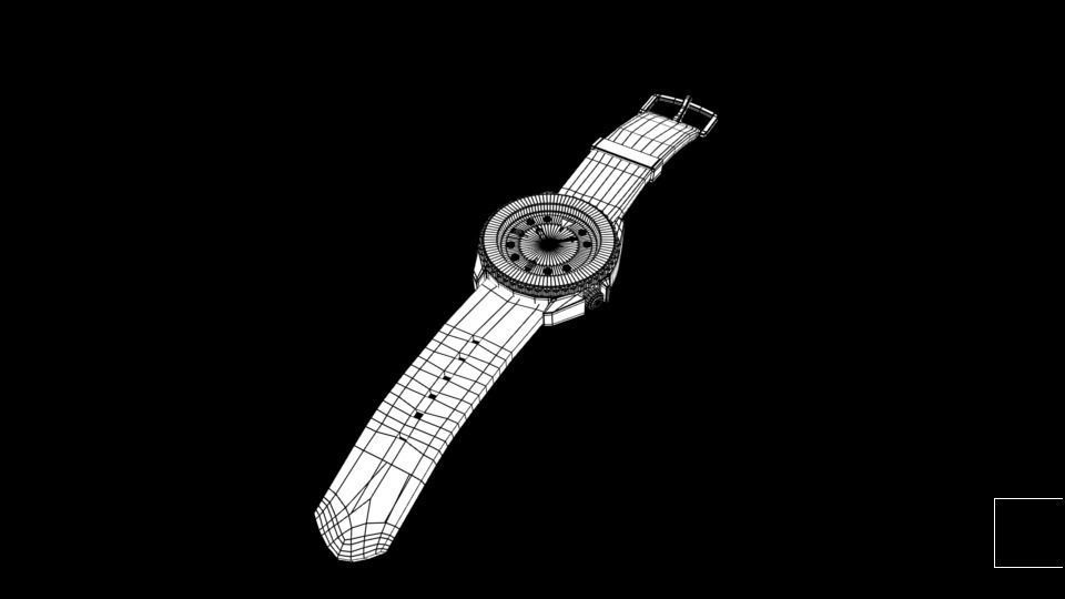 Seiko 5 mens wrist watch with 2 different textures  Low-poly 3D model_16