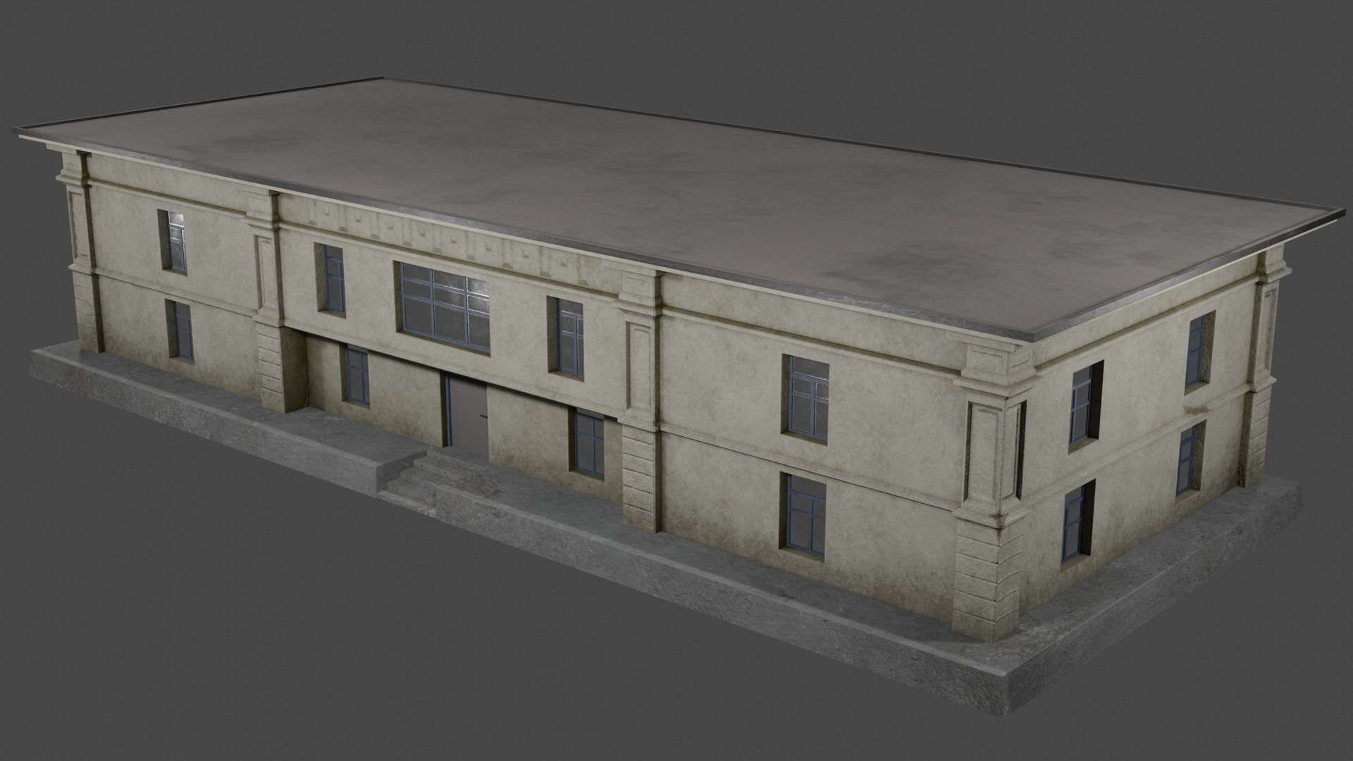 Abandoned hospital Low-poly 3D model_4