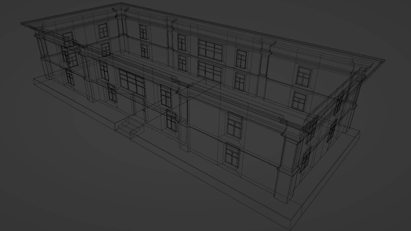 Abandoned hospital Low-poly 3D model_10