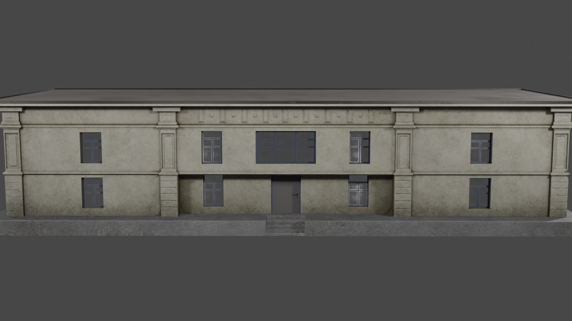 Abandoned hospital Low-poly 3D model_6