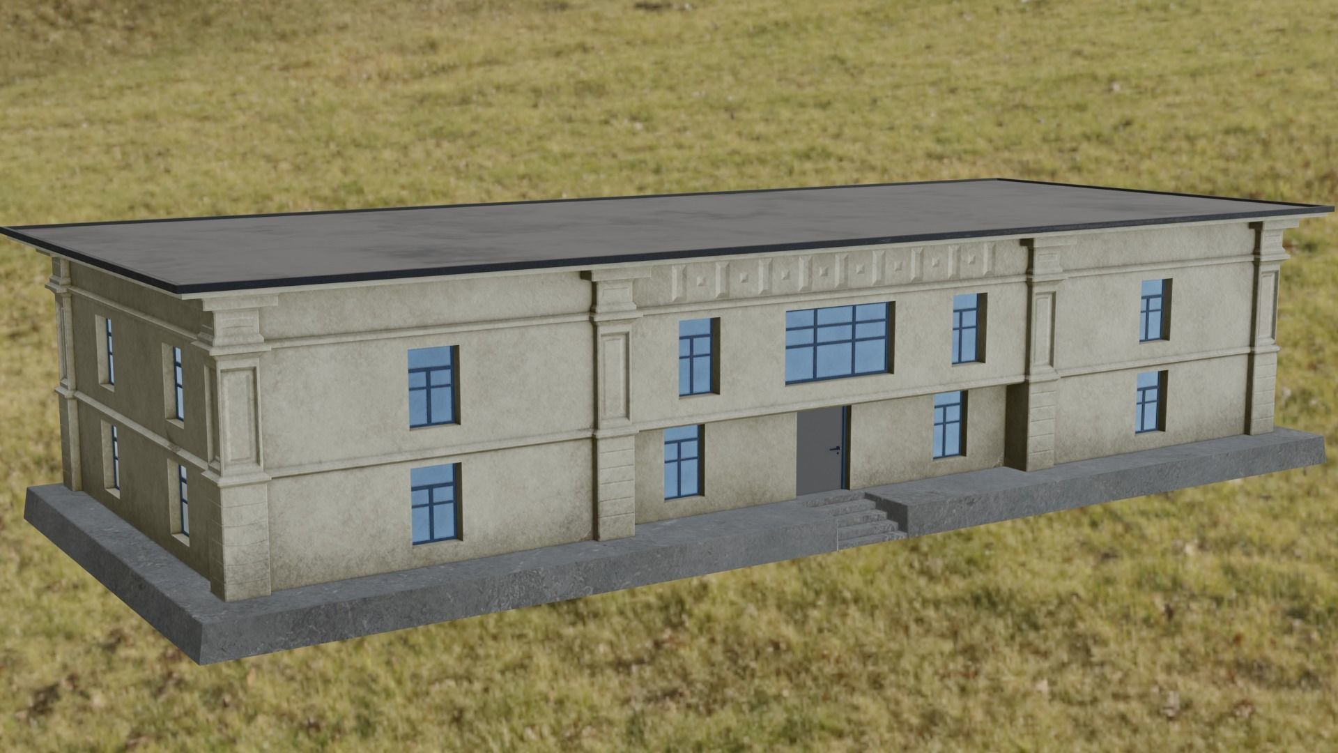 Abandoned hospital Low-poly 3D model_1