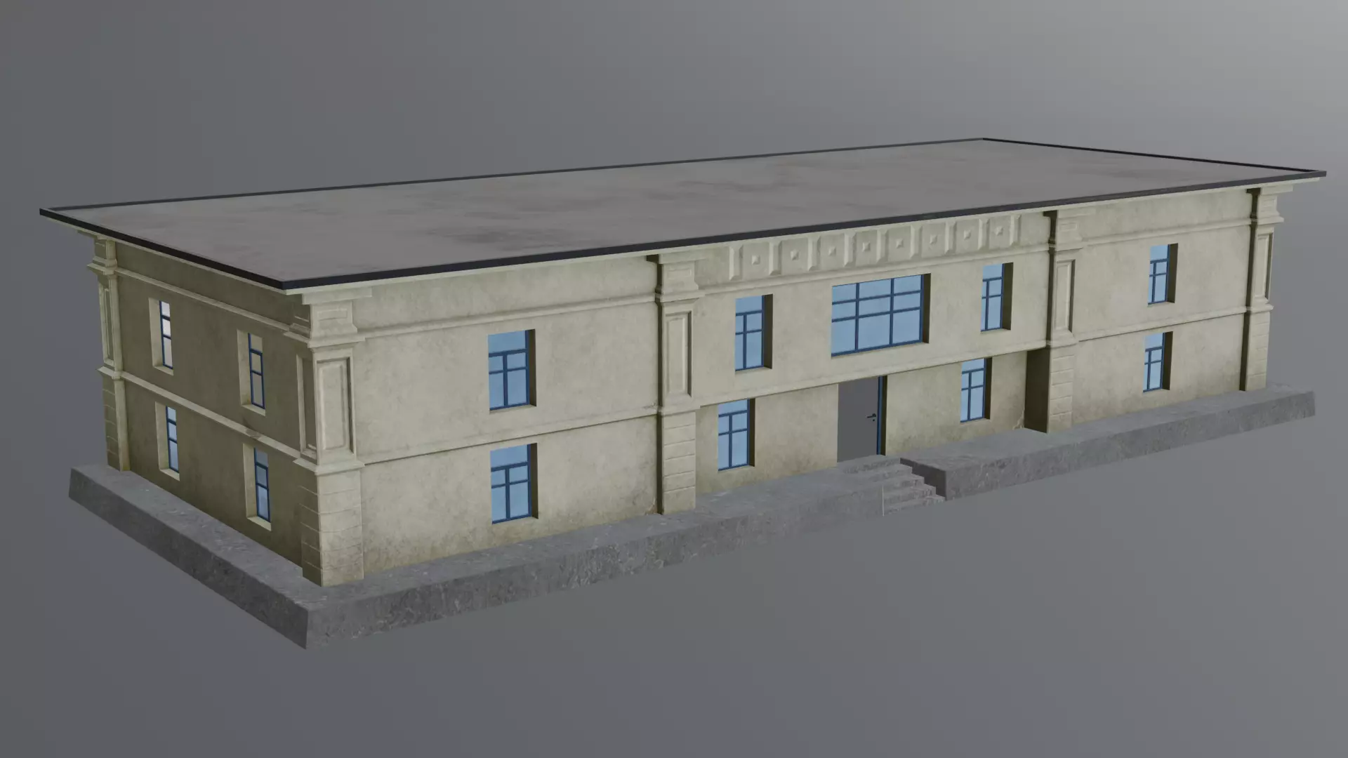 Abandoned hospital Low-poly 3D model_0
