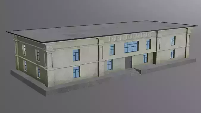 Abandoned hospital Low-poly 3D model